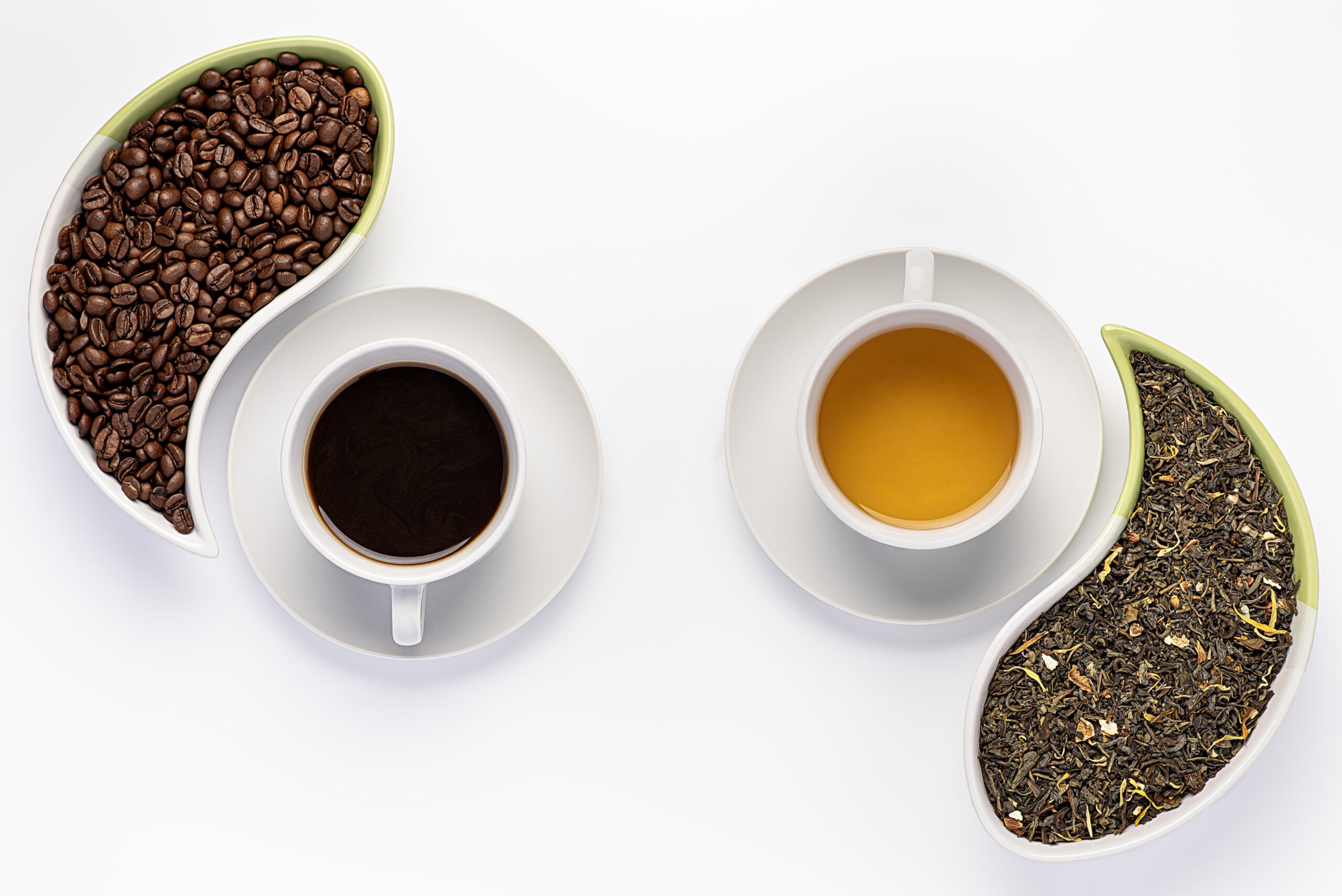 Image Blank photography of black coffee and green tea