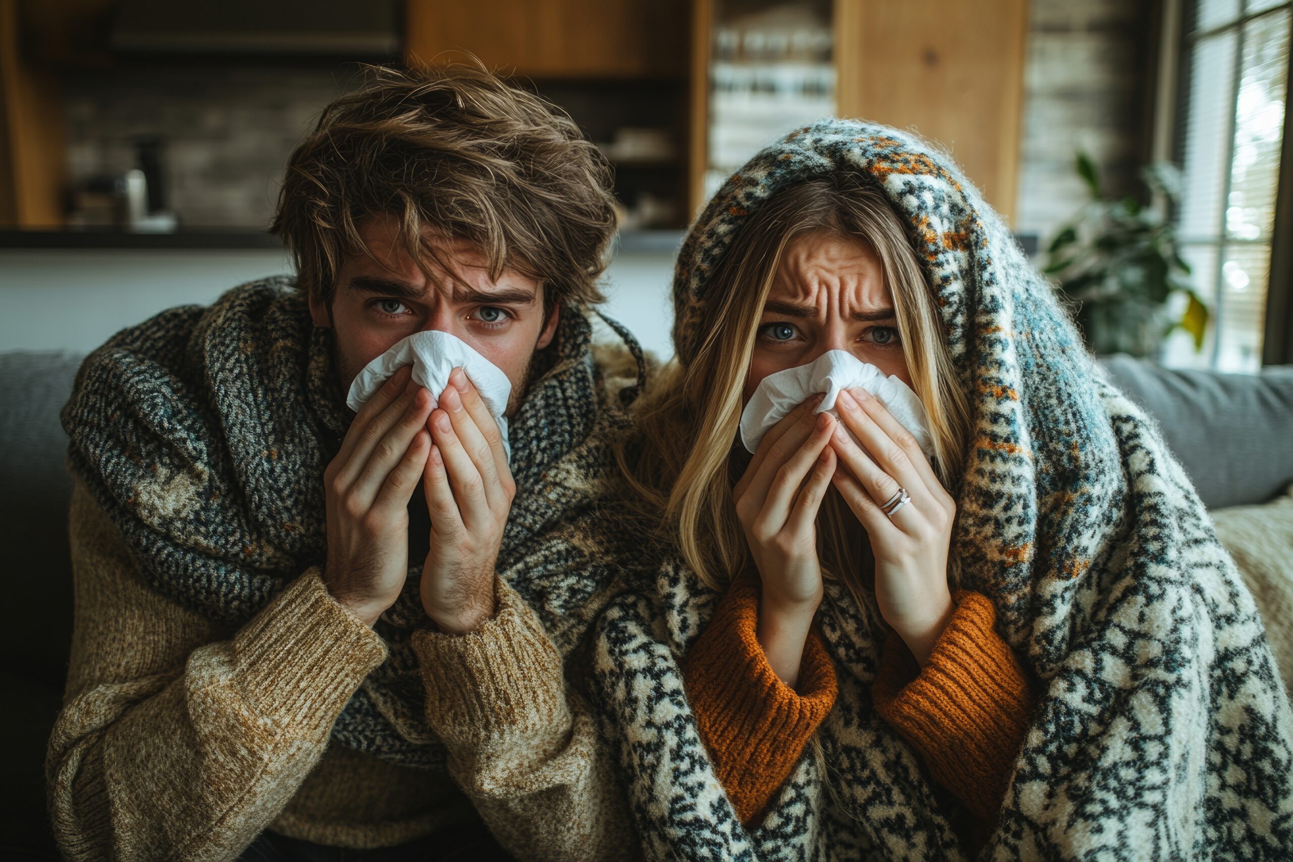 Image Get sick, feel bad, have a cold, AI generated